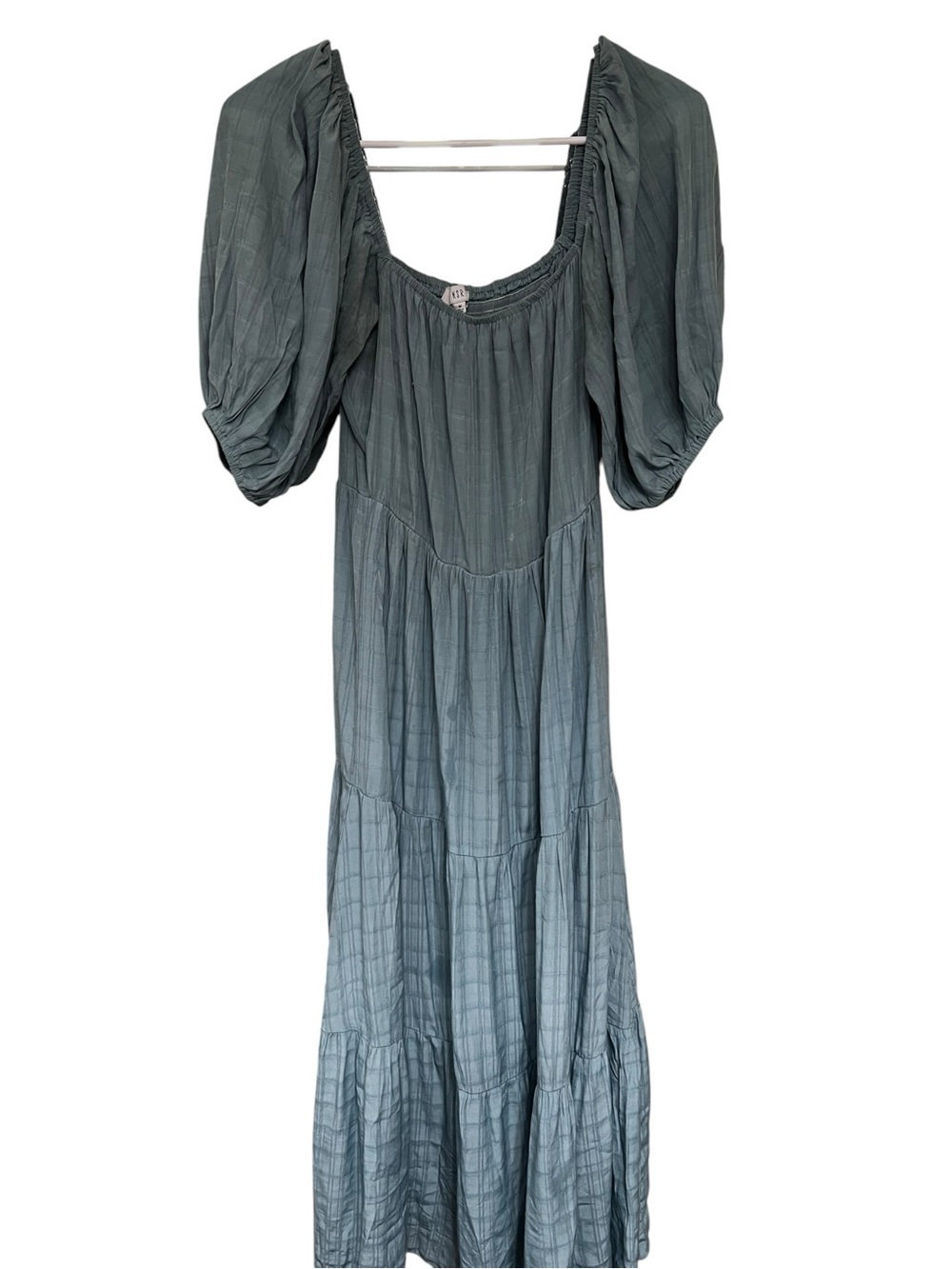 NSR Women's Puff-Sleeve Maxi Dress in Slate Blue